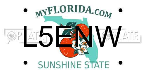 L5ENW Florida License Plate