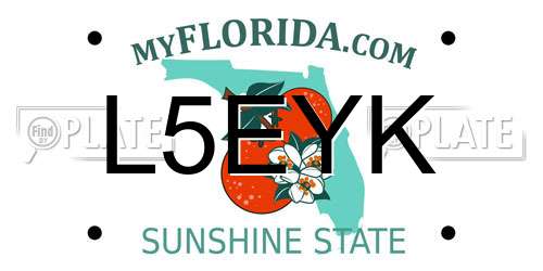 L5EYK Florida License Plate