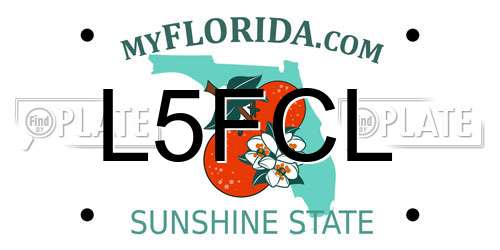 L5FCL Florida License Plate