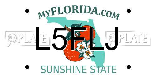 L5FLJ Florida License Plate