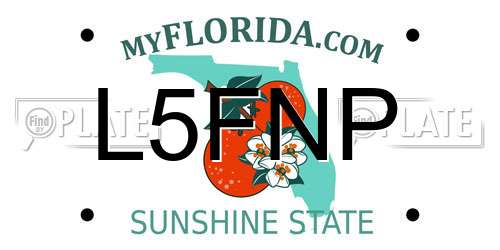 L5FNP Florida License Plate