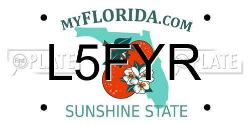 L5FYR Florida License Plate