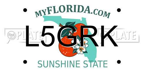 L5GRK Florida License Plate