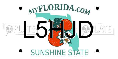 L5HJD Florida License Plate