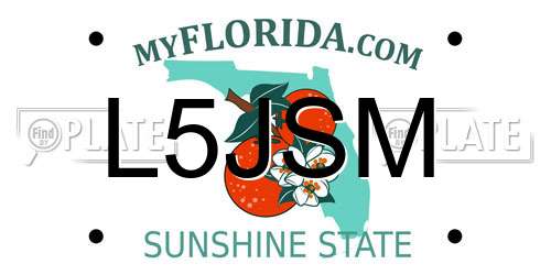 L5JSM Florida License Plate