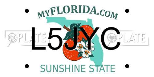 L5JYC Florida License Plate
