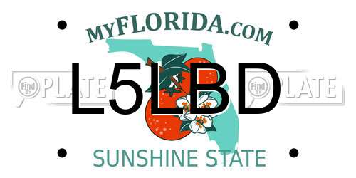 L5LBD Florida License Plate