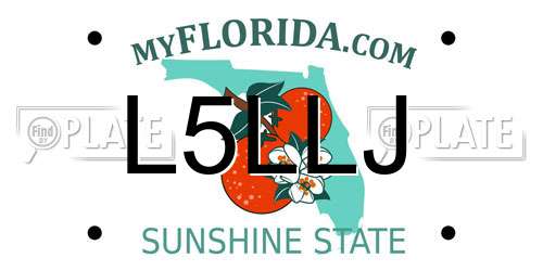 L5LLJ Florida License Plate