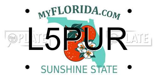 L5PUR Florida License Plate