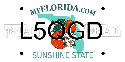 L5QGD Florida License Plate