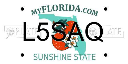 L5SAQ Florida License Plate
