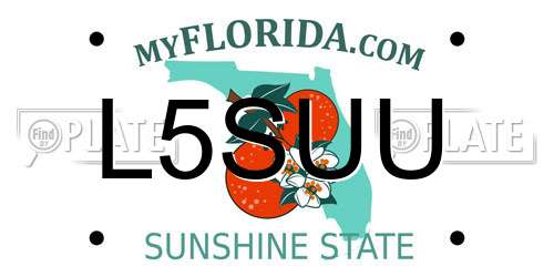 L5SUU Florida License Plate