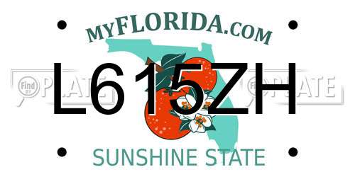L615ZH Florida License Plate