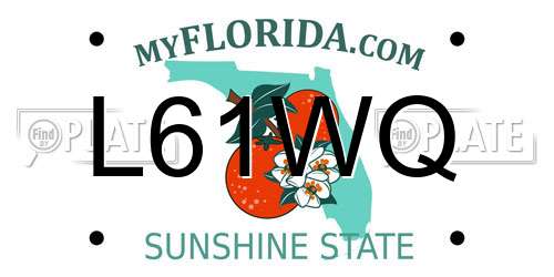 L61WQ Florida License Plate