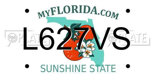 L627VS Florida License Plate
