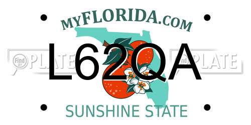 L62QA Florida License Plate