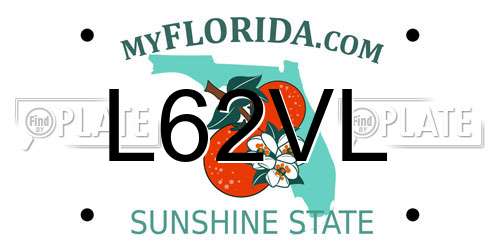 L62VL Florida License Plate