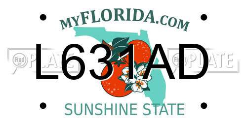 L631AD Florida License Plate