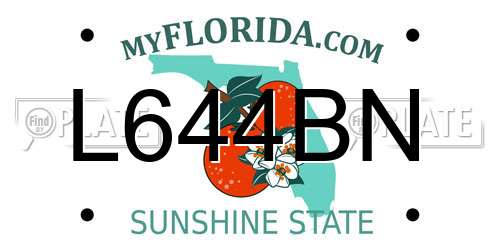 L644BN Florida License Plate