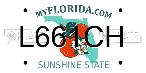 L661CH Florida License Plate