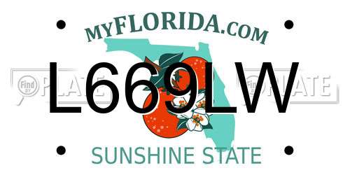 L669LW Florida License Plate