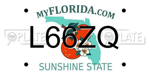 L66ZQ Florida License Plate