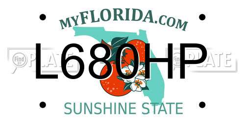 L680HP Florida License Plate