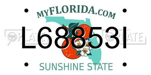 L68853I Florida License Plate
