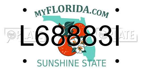 L68883I Florida License Plate