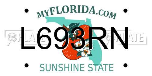 L693RN Florida License Plate