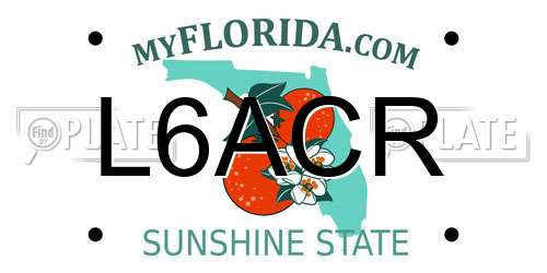 L6ACR Florida License Plate