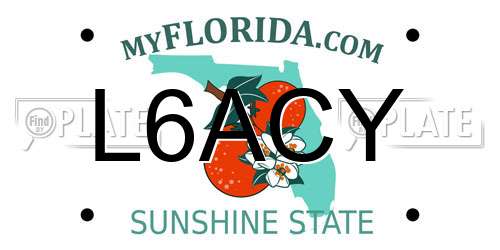 L6ACY Florida License Plate