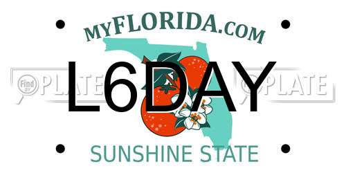 L6DAY Florida License Plate