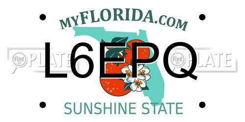 L6EPQ Florida License Plate