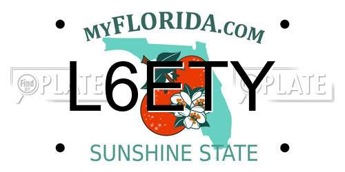 L6ETY Florida License Plate