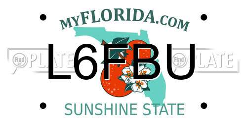 L6FBU Florida License Plate