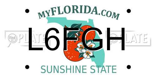 L6FGH Florida License Plate