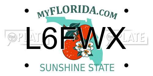 L6FWX Florida License Plate