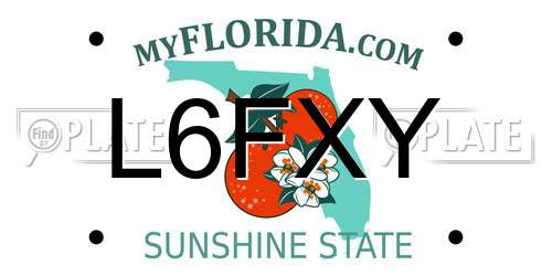 L6FXY Florida License Plate