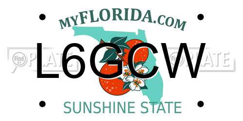 L6GCW Florida License Plate