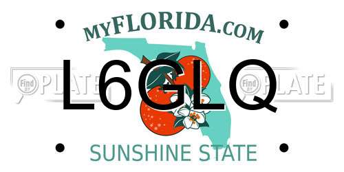 L6GLQ Florida License Plate
