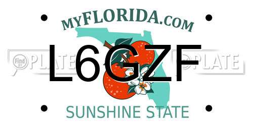 L6GZF Florida License Plate