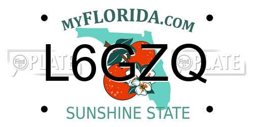 L6GZQ Florida License Plate