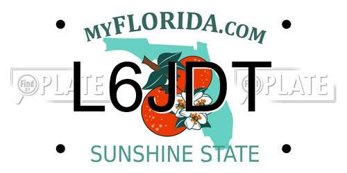 L6JDT Florida License Plate