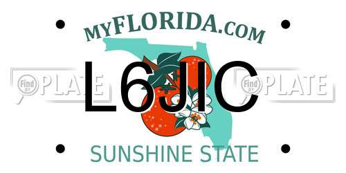 L6JIC Florida License Plate