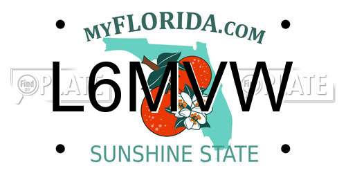 L6MVW Florida License Plate
