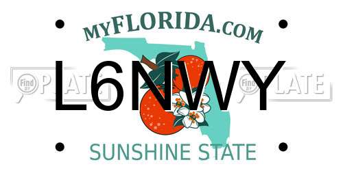 L6NWY Florida License Plate
