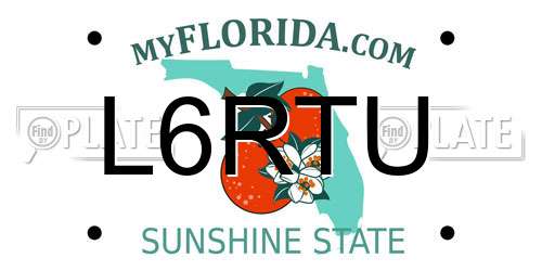 L6RTU Florida License Plate