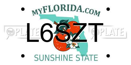 L6SZT Florida License Plate