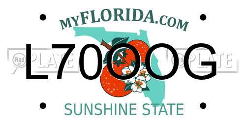 L70OOG Florida License Plate